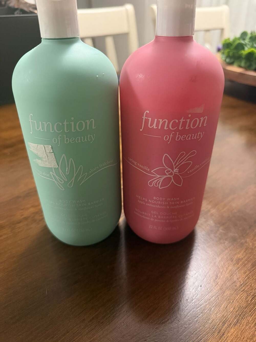Function of Beauty Body Wash Set - Soothing Aloe and Caring Vanilla 22 fl oz